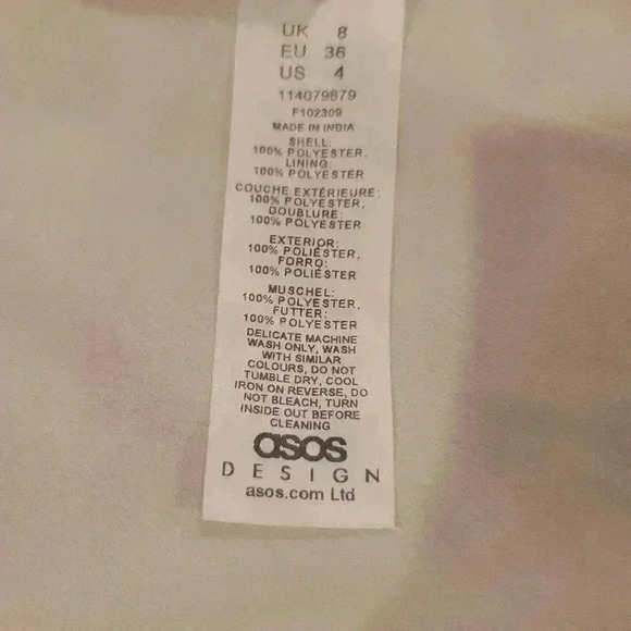 ASOS DESIGN Halter Tiered Voile Mini Dress With Tie Back Detail SIZE 4 - Picture 8 of 11